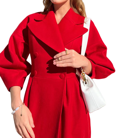 Langer Damen Mantel Elegant Herbstmode mit Gürtel