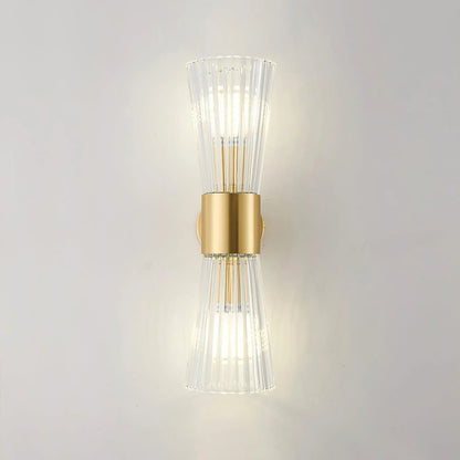 Modern Crystal Wall Sconce with Brass Finish