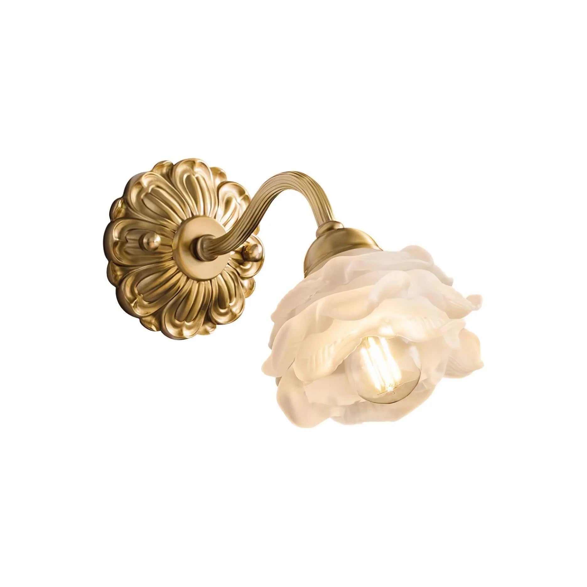 Rosette Messingwandlampe