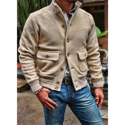 Herren Jacke mit Stehkragen und Taschen im klassischen Stil