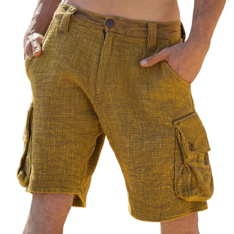 Herren Leinenshorts – Klassische Sommer-Shorts aus Baumwoll-Leinen mit Mehrfachtaschen