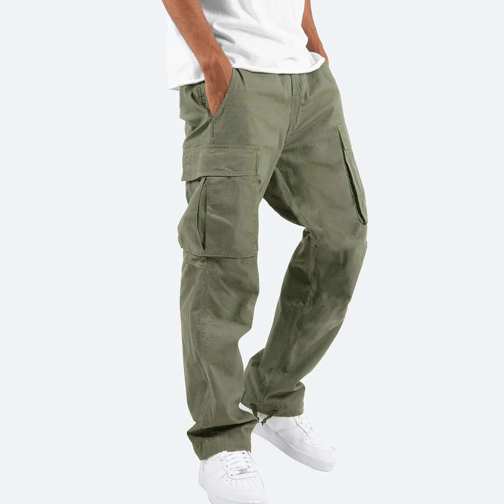 Herren Cargo-Hose aus Baumwolle mit Seitentaschen – Lockerer Schnitt für Alltag & Freizeit