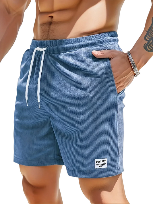 Lässige gestreifte Shorts für Herren mit Kordelzug