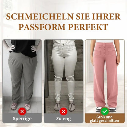 Damen Casual Hohe Taille Stretch-Hose