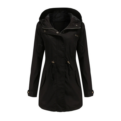 Wasserabweisende Damenjacke mit Kapuze für Frühling und Herbst