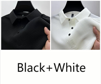 ⌛ Nur noch 3 Tage – 50 % auf alles! ⏰ Herren Polo-Shirt mit Kurzarm – Hemdkragen, Farbabrieb-freier Stoff, Vielseitig für Alltag & Büro