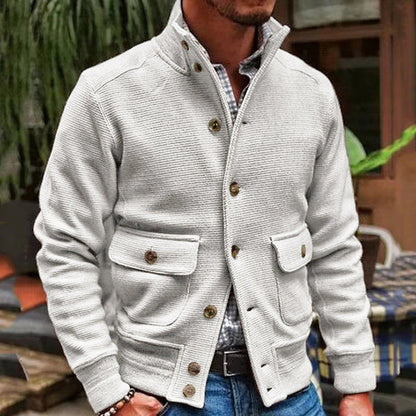 Herren Jacke mit Stehkragen und Taschen im klassischen Stil