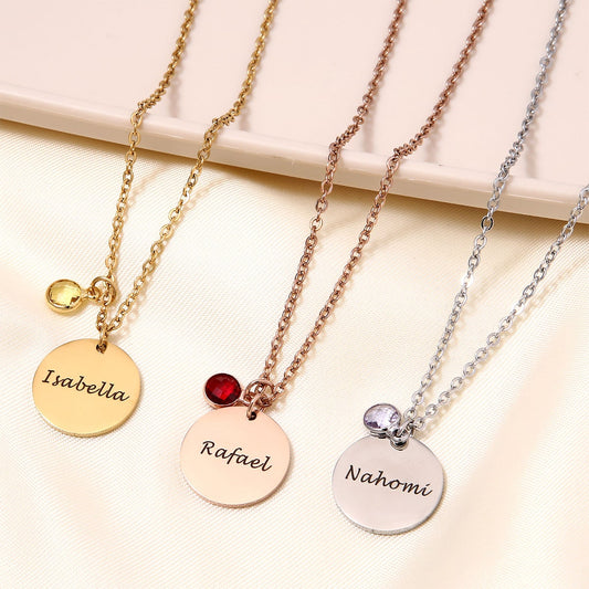 Individuelle Namenskette mit Geburtsstein
