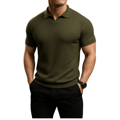 Herren Polo Shirt Strick – Smart Casual Poloshirt mit Struktur