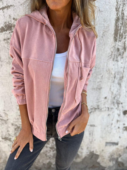Damen Freizeitjacke mit Kapuze und Reißverschluss