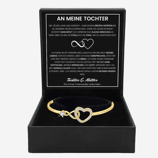 An meine Tochter - Unendlichkeit & Herz Armband mit Notiz