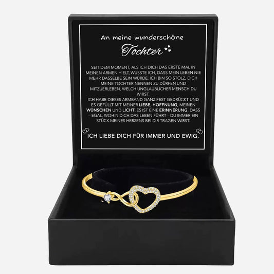 An meine Tochter - Unendlichkeit & Herz Armband mit Notiz