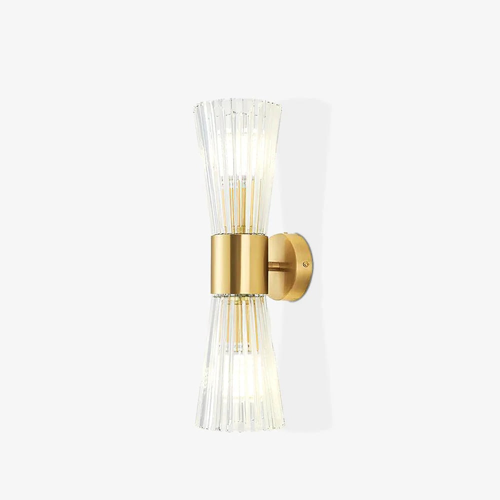 Modern Crystal Wall Sconce with Brass Finish