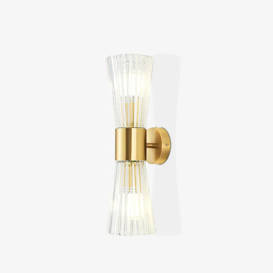Modern Crystal Wall Sconce with Brass Finish