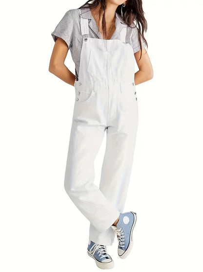 Damen Jeans Jumpsuit aus Denim mit lockerer Passform und Taschen