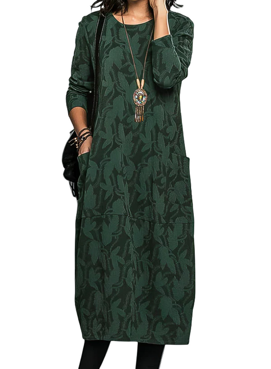 Winterkleid Damen warm gemütlich elegant mit Rundhals