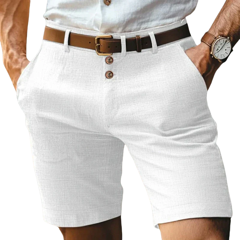 Leichte Herren-Shorts im Vintage-Look mit Leinen-Anteil