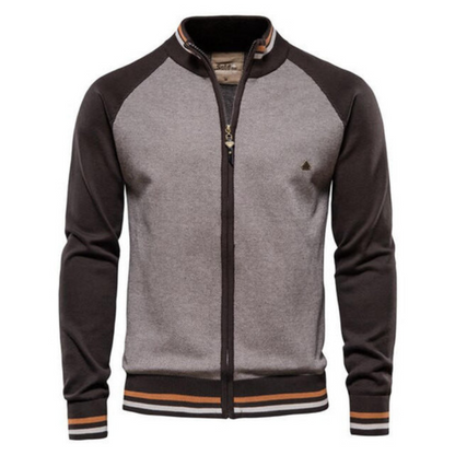 Herren Strickjacke zweifarbig mit Streifen