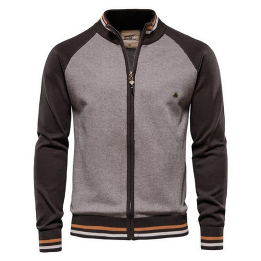 Herren Strickjacke zweifarbig mit Streifen