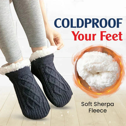 Fleecegefütterte Rutschfeste Thermo-Hausschuh-Socken-Kaufe 2 Stücke erhalte kostenlosen Versand