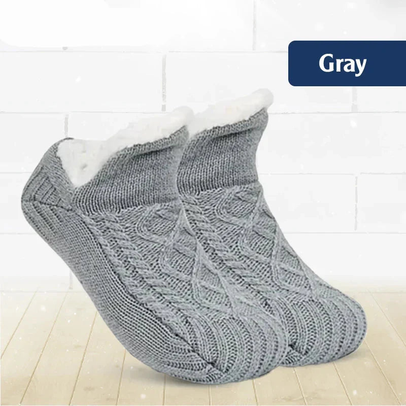 Fleecegefütterte Rutschfeste Thermo-Hausschuh-Socken-Kaufe 2 Stücke erhalte kostenlosen Versand