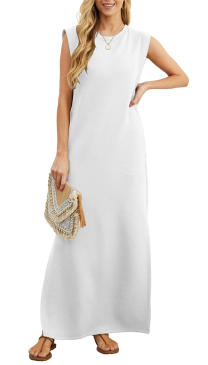 Ärmelloses Maxikleid mit Taschen für Sommerkomfort und Bewegungsfreiheit