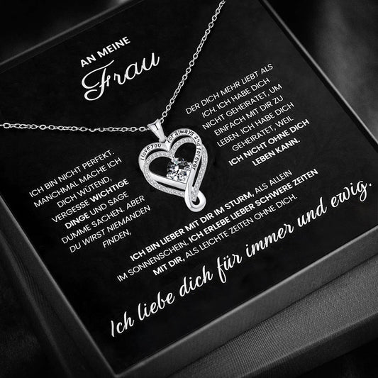 "An meine Frau" Forever Herz Halskette