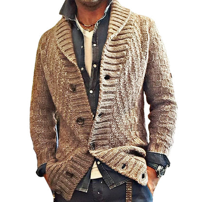 Herren Strickjacke im Vintage-Stil mit Reverskragen