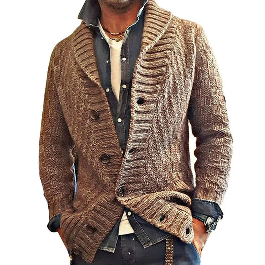 Herren Strickjacke im Vintage-Stil mit Reverskragen