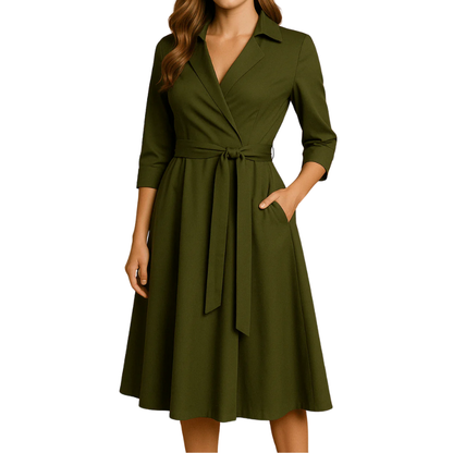 Damen Wickelkleid Polyester - Figurschmeichelnder Schnitt für Sommer und Anlass