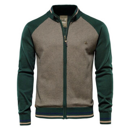 Herren Strickjacke zweifarbig mit Streifen
