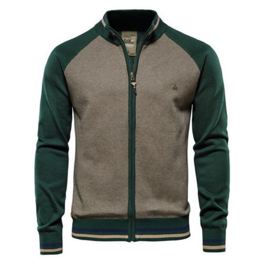 Herren Strickjacke zweifarbig mit Streifen