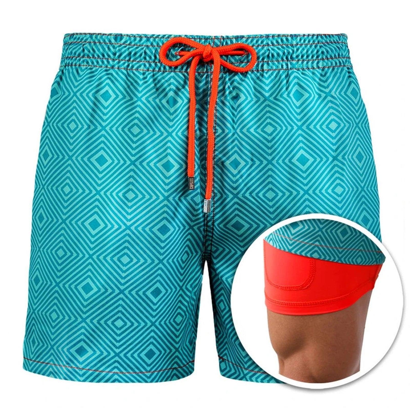 Herren Badeshorts mit Innenfutter und elastischem Kordelzug
