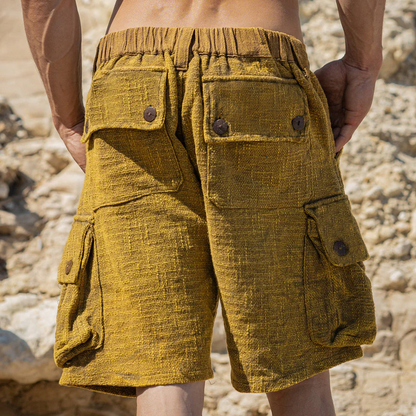 Herren Leinenshorts – Klassische Sommer-Shorts aus Baumwoll-Leinen mit Mehrfachtaschen