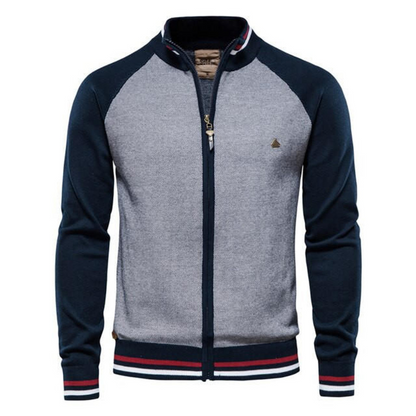 Herren Strickjacke zweifarbig mit Streifen