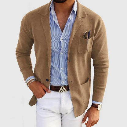 Herren Strickjacke mit Reverskragen und Taschen