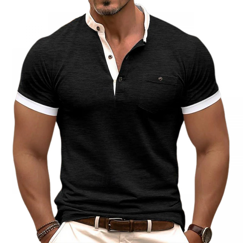 Herren Slim Fit T-Shirt mit Farbblock