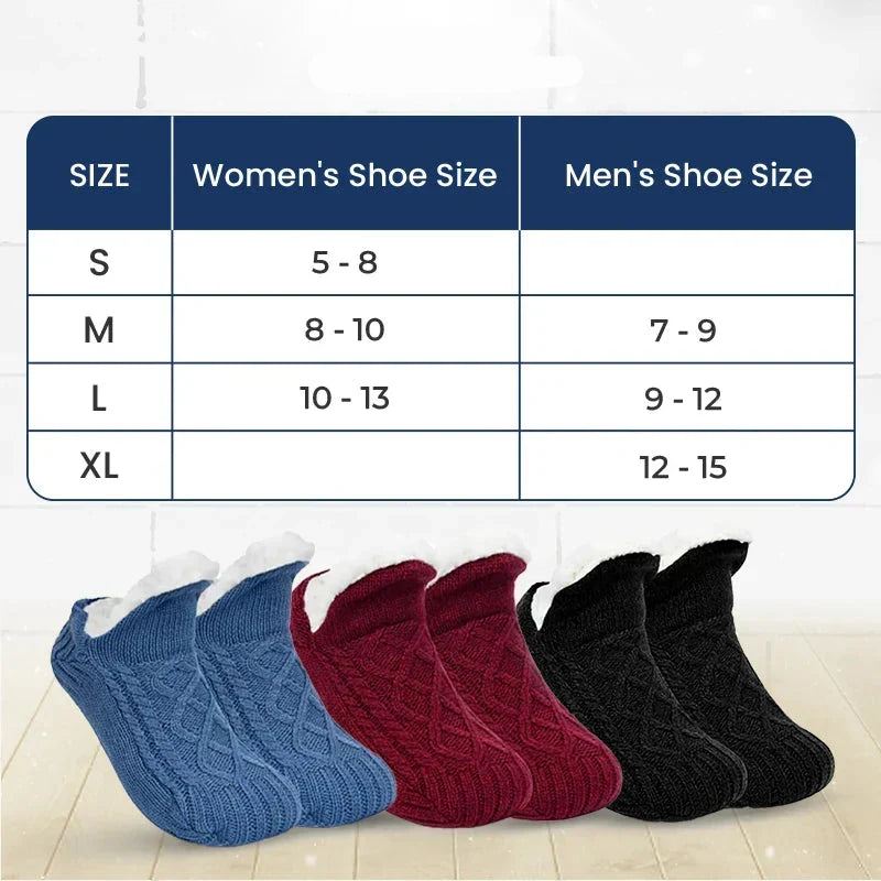 Fleecegefütterte Rutschfeste Thermo-Hausschuh-Socken-Kaufe 2 Stücke erhalte kostenlosen Versand