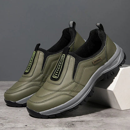 Men's Orthopedic Slip-On Winter Walking Shoes - Fleece-Lined, Waterproof & Anti-Slip Rubber Sole