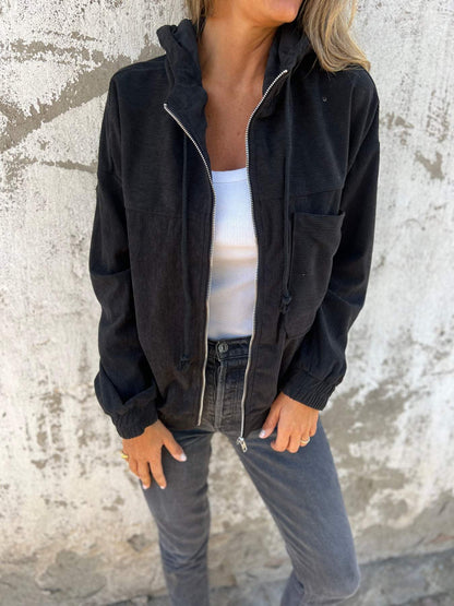 Damen Freizeitjacke mit Kapuze und Reißverschluss
