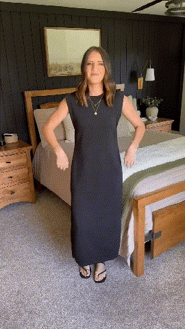 Ärmelloses Maxikleid mit Taschen für Sommerkomfort und Bewegungsfreiheit