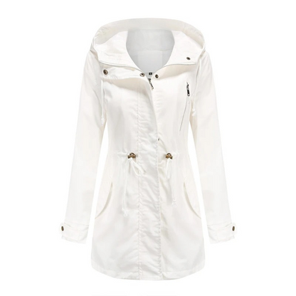 Wasserabweisende Damenjacke mit Kapuze für Frühling und Herbst