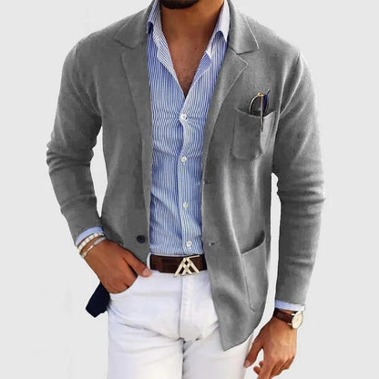 Herren Strickjacke mit Reverskragen und Taschen