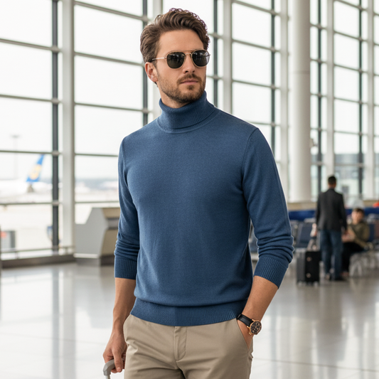 ⏳ Letzter Tag: 50 % auf das gesamte Sortiment!⏰ Premium Kaschmirpulli Herren Einfarbig - Weiches Wohlfühlgarn mit Moderner Passform für Business & Freizeit 👔