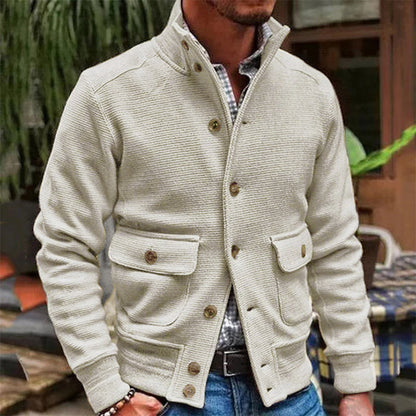 Herren Jacke mit Stehkragen und Taschen im klassischen Stil