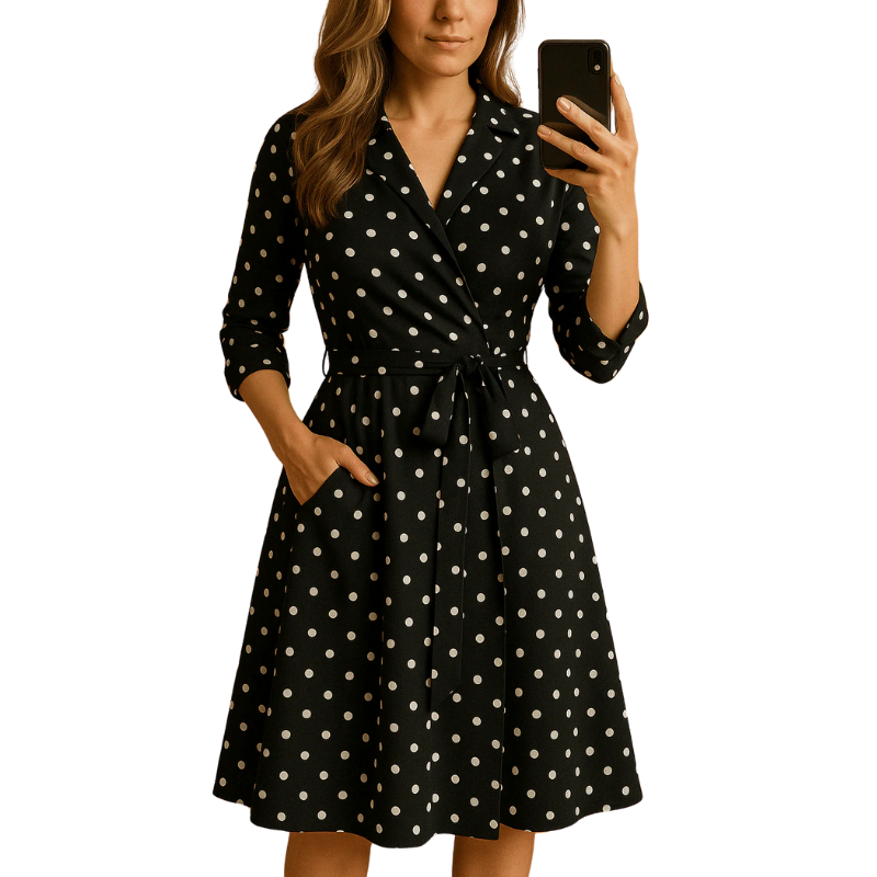 Damen Wickelkleid Polyester - Figurschmeichelnder Schnitt für Sommer und Anlass