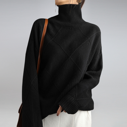 Rollkragenpullover Damen Oversize Strick
