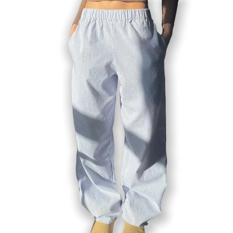Damen Cordhose mit Gummibund und geradem Bein