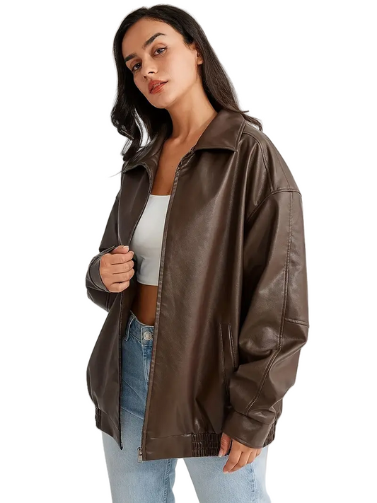 Lederjacke mit Reißverschluss