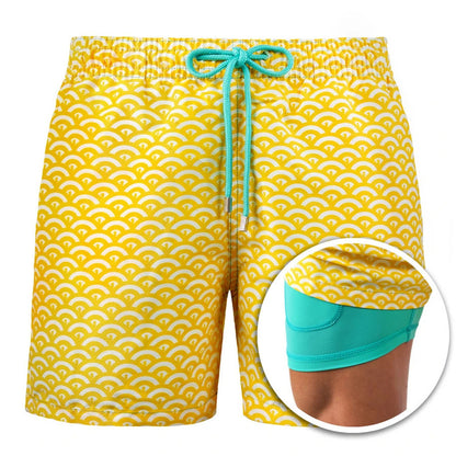 Herren Badeshorts mit Innenfutter und elastischem Kordelzug